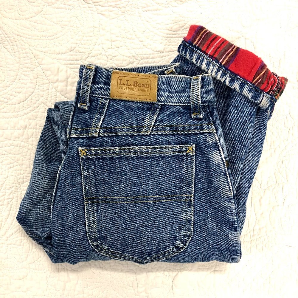 Vintage L.L. Bean Flannel Lined Super High Rise Jeans 26W x 29L